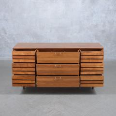 Vintage Mid Century Modern Walnut Dresser with Brass Accents Restored Elegance - 3485853