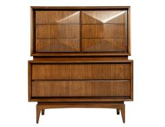 Vintage Mid Century Modern Walnut Wardrobe Cabinet - 3626403