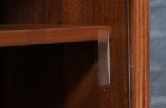 Vintage Mid Century Walnut Glass Bookcase - 4368174