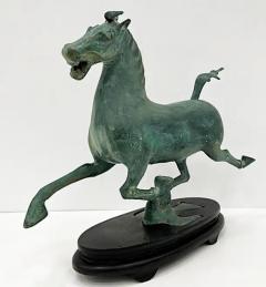 Vintage Midcentury Bronze Asian Style Horse Sculpture Han Dynasty Flying Horse - 3556283