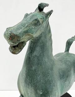 Vintage Midcentury Bronze Asian Style Horse Sculpture Han Dynasty Flying Horse - 3556285