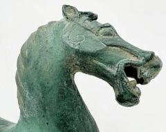 Vintage Midcentury Bronze Asian Style Horse Sculpture Han Dynasty Flying Horse - 3556289
