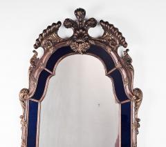 Vintage Mirror with Blue Glass Panels circa 1920 - 3707688