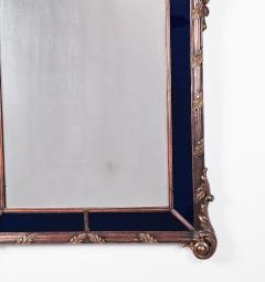 Vintage Mirror with Blue Glass Panels circa 1920 - 3707689