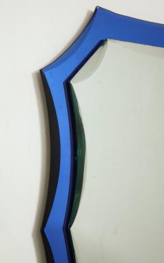Vintage Mirror with Cobalt Blue Borders - 1067682