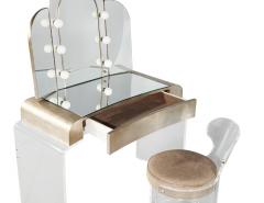 Vintage Mirrored Modernist Lucite Acrylic Vanity Set - 3797487