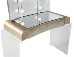 Vintage Mirrored Modernist Lucite Acrylic Vanity Set - 3797490