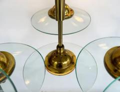 Vintage Modern Brass and Glass 10 Light Chandelier with Multiple Tiers - 3516623