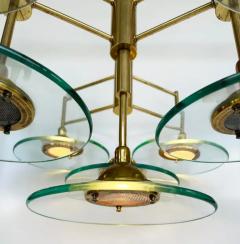 Vintage Modern Brass and Glass 10 Light Chandelier with Multiple Tiers - 3516628