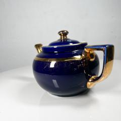 Vintage Modern Decorative Cobalt Blue and Gold HALL China Tea Pot USA - 3025412