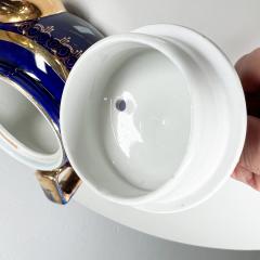 Vintage Modern Decorative Cobalt Blue and Gold HALL China Tea Pot USA - 3025417