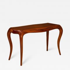 Vintage Modernist Serpentine Mahogany Console Table 20th century signed - 4504203
