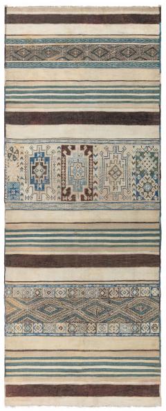 Vintage Moroccan Geometric Green Handmade Wool Kilim Rug - 3582443
