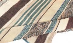 Vintage Moroccan Geometric Green Handmade Wool Kilim Rug - 3582446