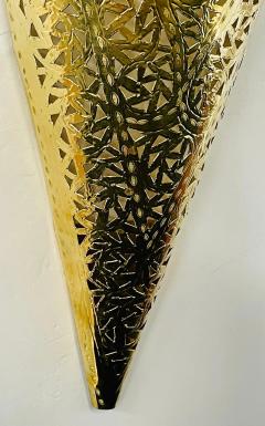 Vintage Moroccan Moorish Brass Cone Shaped Wall Sconce Shade a Pair - 3809394