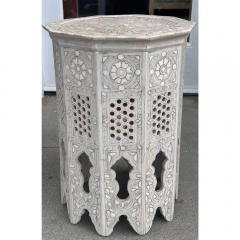 Vintage Moroccan Mother of Pearl Inlaid Taboret Side Table - 3523193