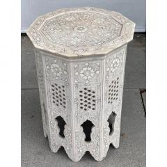 Vintage Moroccan Mother of Pearl Inlaid Taboret Side Table - 3523206