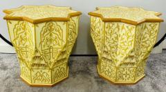 Vintage Moroccan Yellow White Side or End Table in Star Shape a Pair - 2866120