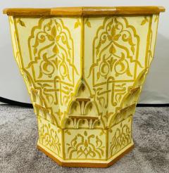 Vintage Moroccan Yellow White Side or End Table in Star Shape a Pair - 2866208