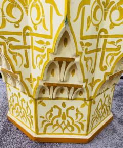 Vintage Moroccan Yellow White Side or End Table in Star Shape a Pair - 2866215