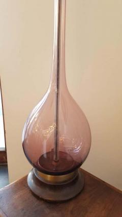 Vintage Murano Amethyst Glass Tall Lamp - 2495997