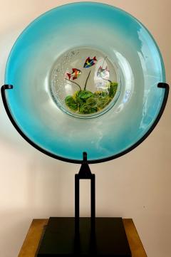 Vintage Murano Glass Disc Aquarium on Stand - 4621978