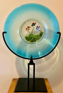 Vintage Murano Glass Disc Aquarium on Stand - 4621979