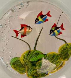 Vintage Murano Glass Disc Aquarium on Stand - 4621980