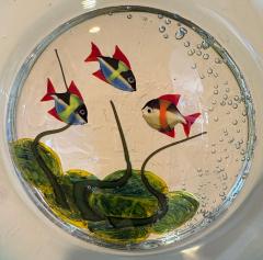 Vintage Murano Glass Disc Aquarium on Stand - 4621987
