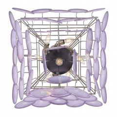 Vintage Murano Glass Disc Chandelier in Lavender 1970s - 4534987