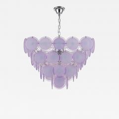 Vintage Murano Glass Disc Chandelier in Lavender 1970s - 4535166