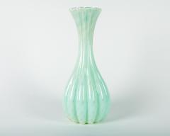 Vintage Murano Glass Fluted Vase Sea Mist  - 314280