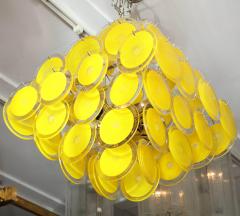 Vintage Murano Glass Yellow Disc Chandelier - 4423609