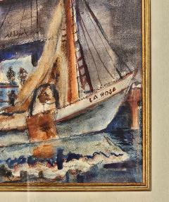 Vintage Nautical Watercolor circa 1950 - 3577958
