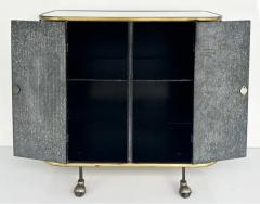 Vintage Neo classical Iron Brass Metal 2 door Cabinet or Dry Bar Glass Top - 3522016