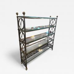 Vintage Neoclassical Brass and Glass tag re with Greek Key Detail - 4369207