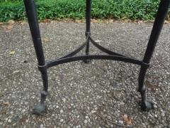 Vintage Neoclassical Style Bronze Table with Travertine Top - 4136602