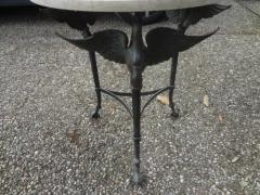 Vintage Neoclassical Style Bronze Table with Travertine Top - 4136607