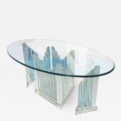 Vintage Oval Glass and Lucite Table - 2633030