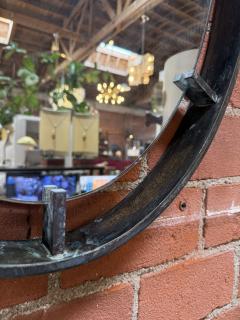 Vintage Oval Iron Frame Wall Mirror with Hanging Loop - 4577020