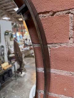 Vintage Oval Iron Frame Wall Mirror with Hanging Loop - 4577026