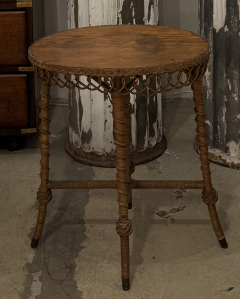 Vintage Oval Rattan Table - 4474452