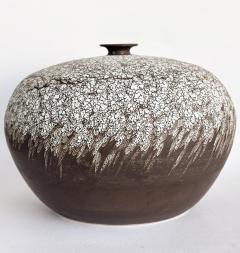 Vintage Overscale Organic Raku Studio Pottery Vase with Textures 1980s - 4571844