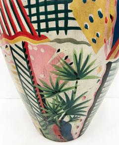 Vintage Overscale Terracotta Floor Vase Hand painted after Matisse - 4045355