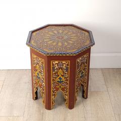 Vintage Painted Moroccan Octagonal Side Table circa 1980 - 3418602