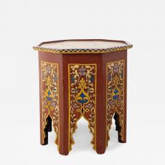 Vintage Painted Moroccan Octagonal Side Table circa 1980 - 3419294