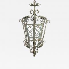 Vintage Painted Wrought Iron Lantern 1920s - 3610673