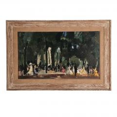 Vintage Painting of Park Scene by Bernard Lamotte - 3912980
