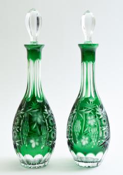 Vintage Pair Cut Crystal Drinks Decanter  - 945014