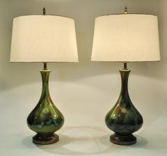 Vintage Pair Glazed Porcelain Task Table Lamps  - 297963